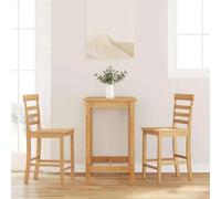 Teenpull Natural Solid Rubberwood Bar Stool Set di 2 Counter Height Chairs with Backs for Kitchen Island Dining Room
