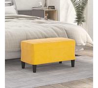 Teenpull Panca in velluto, 70 x 35 x 41 cm, giallo, moderna, morbida imbottitura, comoda, per corridoio, camera da letto e soggiorno, seduta aggiuntiva