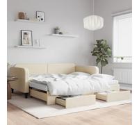 Teenpull Piumone allungabile 100 x 200 cm con 2 cassetti, con 2 materassi, struttura in legno resistente con rivestimento in tessuto, mobili versatili per gli ospiti.