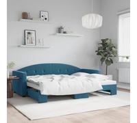 Teenpull Piumone allungabile 80 x 200 cm, blu velluto, divano letto moderno, telaio robusto, arredamento funzionale versatile per camere degli ospiti e soggiorni