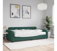 Teenpull Piumone in velluto verde scuro con materasso, 100 x 200 cm, divano letto versatile con materasso in schiuma, robusto telaio in legno e metallo per soggiorno e camera da letto
