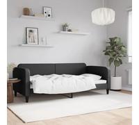 Teenpull Piumone nero 90 x 200 cm, rivestimento in tessuto e struttura in legno massello in metallo, versatile divano letto per soggiorno e camera da letto, moderno letto imbottito, robusto telaio per