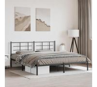 Teenpull Robusto telaio in metallo, 180 x 200 cm, con testiera, colore nero, telaio in acciaio, molto spazio, per camera da letto, set di mobili