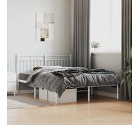 Teenpull Robusto telaio letto con testiera in acciaio verniciato a polvere bianco, telaio stabile base per materasso 140 x 190 cm, moderna camera da letto mobili con spazio e comfort (179 caratteri)
