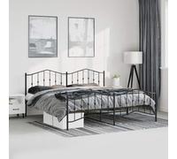 Teenpull Robusto telaio letto in metallo nero, 183 x 213 cm, con testiera e poggiapiedi, ampio spazio di archiviazione, ideale per mobili camera da letto, stabile e durevole