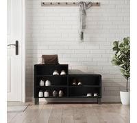 Teenpull Scarpiera nera, 102 x 36 x 60 cm, in legno, moderna, robusta, per corridoio, armadio, casa