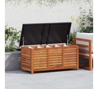 Teenpull Scatola da giardino 117 x 50 x 55 cm, in legno massiccio di eucalipto, resistente alle intemperie, per cuscini e attrezzi, versatile panchina per giardino, terrazza e balcone