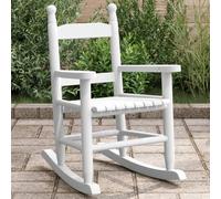 Teenpull Sedia a dondolo per bambini, colore bianco, in legno di pioppo massiccio, comoda per interni ed esterni, accento sicuro per la cameretta dei bambini e aree giochi