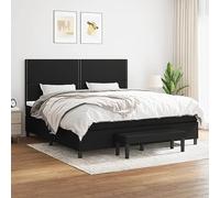Teenpull Set completo con materasso a molle, 200 x 200 cm, rivestimento in tessuto nero, testiera regolabile in altezza, telaio stabile, traspirante e durevole per un sonno riposante in camera da