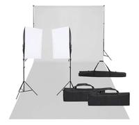 Teenpull Set da studio fotografico con 2 softbox 40 x 60 cm, luce continua a LED 13 W, treppiede regolabile in altezza, sistema di sfondo flessibile in alluminio 600 x 300 cm, borse per il trasporto