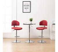 Teenpull Set di 2 stolette da bar in finta pelle, regolabili con footreste, moderne Dining Room Seating