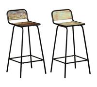 Teenpull Set di 2 stools per bar, in legno massiccio recuperato, Counter Height Chairs for Kitchen Island & Dining Room