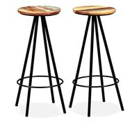 Teenpull Set di 2 stools per bar industriali, in legno rustico, 30 x 76 cm, per cucina, sala da pranzo, bar