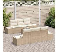 Teenpull Set di 7 divani da giardino, in rattan sintetico, resistente ai raggi UV, modulare, per terrazza, giardino, balcone, accogliente casa all'aperto