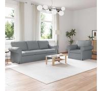 Teenpull Set di divani da 2 pezzi, grigio chiaro, 215 x 82 x 80 cm, in tessuto, divano angolare imbottito, per soggiorno, letto degli ospiti e camera dei ragazzi, con funzione reclinabile e vano