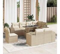 Teenpull Set di mobili da giardino modulare con spazio di archiviazione, tavolo regolabile per terrazza, balcone, cortile, set di conversione per patio durevole, 9 pezzi