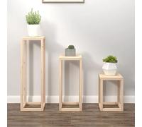 Teenpull Set supporti per piante in legno massello di pino, 3 pezzi, dimensioni 34x34x110/80/50 cm, ideale per giardino, balcone, orto, sostegno rampicante e crescita verticale