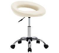 Teenpull Sgabello da lavoro su ruote, in pelle sintetica, altezza regolabile, ergonomica, con schienale, max. 110 kg, per ufficio, salone, casa
