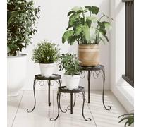 Teenpull Supporti per Piante in Ceramica Nero e Bianco 3 pz con Struttura in Ferro Verniciato, Dimensioni Varie per Giardino, Balcone, Serra, Sostegno e Crescita Verticale delle Piante