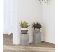 Teenpull Supporti per Piante in Legno Multistrato Grigio Cemento 10x10x18 cm 2 Pezzi Stabile e Resistente per Vasi, Orto, Giardino, Balcone con Design Minimalista e 50 kg