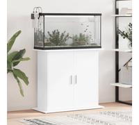 Teenpull Supporto per acquario bianco in legno 81 x 36 x 73 cm stabile con spazio e porte, mobili moderni per soggiorno, ufficio, camera da letto, salvaspazio e compatto per la presentazione di