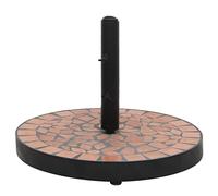 Teenpull Supporto per ombrellone in terracotta, rotondo, 12 kg, per ombrelloni da terrazzo, robusto supporto per ombrellone in ferro verniciato a polvere con piastrelle in ceramica, elegante supporto