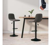 Teenpull Swivel Bar Stools Set di 2, Velvet Adjustable Counter Height Chairs for Kitchen Island Dining Room, Dark Grey