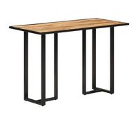 Teenpull Tavolo da pranzo 110 x 55 x 75,5 cm in legno di mango massello stile industriale, robusto telaio in ferro, per cucina, sala da pranzo, soggiorno