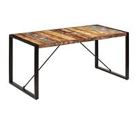 Teenpull Tavolo da pranzo 160 x 80 x 75 cm, legno massello in legno riciclato lavorato a mano per sala da pranzo e cucina, eleganza durevole