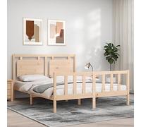 Teenpull Telaio del letto in legno massello di pino con testiera integrata, telaio stabile per letto per un sonno riposante, pezzo di mobili da letto durevole