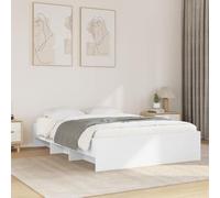 Teenpull Telaio letto bianco 140 x 200 cm in robusto legno con rete a doghe integrate, moderno letto a piattaforma con scomparti per riporre oggetti, robusto telaio per il letto per un sonno riposante