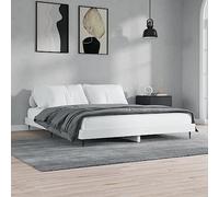 Teenpull Telaio letto bianco 200 x 200 cm in legno resistente Piattaforma letto con gambe in metallo robusto come base per la camera da letto, mobili durevoli per dormire bene