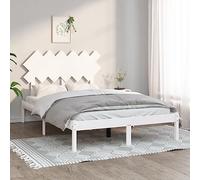 Teenpull Telaio letto in legno di pino massiccio bianco 120 x 190 cm, testiera robusta e base moderna per materasso, elegante camera da letto mobili per la vostra casa.