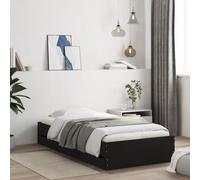 Teenpull Telaio letto nero 100 x 200 cm con 6 cassetti, moderna piattaforma telaio letto in legno resistente base per mobili camera da letto, pratico spazio per il letto
