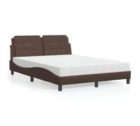 Teenpull Telaio letto Zara marrone 140 x 190 cm, in similpelle, con materasso in schiuma, cuscino per testiera, design moderno per camera da letto