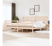 Teenpull Telaio per letto in legno di pino non trattato 200 x 200 cm, stabile telaio con testa e pediera, ideale come moderna piattaforma per letto per la vostra camera da letto a casa.