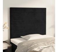 Teenpull Testate 2 pezzi, colore nero, 100 x 5 x 78/88 cm, in velluto, regolabile in altezza, gambe in legno robuste, per camera da letto, comfort durante la lettura, Twin Headboard