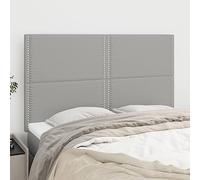 Teenpull Testate 4 pezzi, grigio chiaro, 72 x 5 x 78/88 cm, in tessuto, regolabile in altezza, design robusto per camera da letto, materiale traspirante, eleganza classica