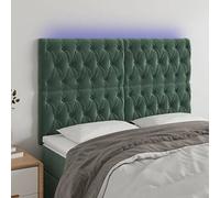 Teenpull Testiera a LED verde scuro, 144 x 7 x 118/128 cm, in velluto, regolabile in altezza, per camera da letto, design moderno, con illuminazione a LED che cambia colore