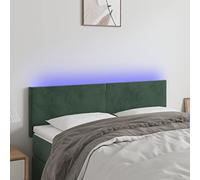 Teenpull Testiera LED verde scuro, 144 x 5 x 78/88 cm, in velluto, regolabile in altezza, dimmerabile, per telaio letto, camera da letto, design moderno, tessuto morbido