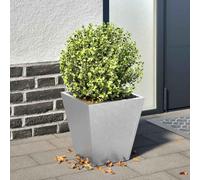 Teenpull Vaso per piante, 30 x 30 x 30 cm, in acciaio zincato, quadrato, per giardino, balcone, terrazza, robusto vaso per piante da esterno