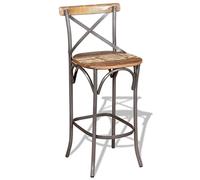 Teenpull Vintage Solid Reclaimed Wood Bar Stools Set Handcrafted Counter Height Dining Chairs for Kitchen Island