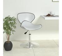 Teenpull White Faux Leather Swivel Bar Stool, Modern Adjustable Counter Height Chair, Kitchen Dining Room Seating
