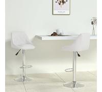 Teenpull White Faux Leather Swivel Bar Stools Set Regolabile Counter Height Chairs for Kitchen Island Dining Room