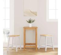 Teenpull White Solid Rubberwood Bar Stool Set di 2 pezzi per cucina Dining Room, Modern Counter Height Chairs with Backrests