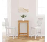 Teenpull White Solid Rubberwood Bar Stools Set di 2, ergonomiche Counter Height Chairs for Kitchen Island Dining Room