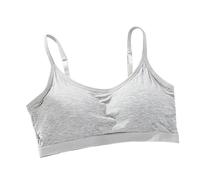 Teens Girls Training Bra Comfort Bralette Cotton Padded Sports Bra for Big Girls Biancheria intima assorbente per ragazze, grigio., 16-18 Jahre
