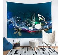 Teens Rock Musica a tema da appendere alla parete colorato motivo musicale arazzo per donne e uomini note musicali della giovent・ coperta da parete popstar festa biancheria da letto coperta media 51