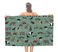 Teeny Tiny Zoo Asciugamano da spiaggia Asciugamani da piscina sottili in microfibra Super assorbente Coperta da spiaggia ad asciugatura rapida Asciugamani leggeri a prova di sabbia per viaggi Nuoto Ba
