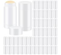 Teenyyou 50 contenitori vuoti da 15 ml per deodoranti, in plastica trasparente, riutilizzabili, per balsamo per labbra fai da te (bianco)
